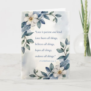 Religious Anniversary Love Is Patient Floral Card
