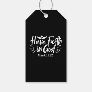 Religious Art: Have Faith in God Scripture Design Gift Tags