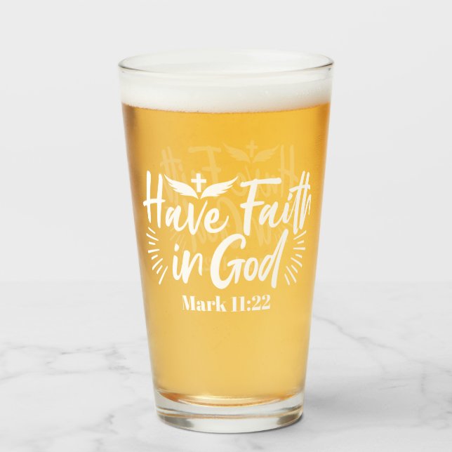 Religious Art: Have Faith in God Scripture Design Glass (Front Filled)
