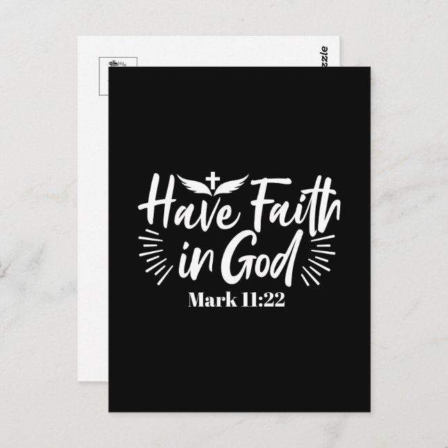 Religious Art: Have Faith in God Scripture Design Postcard (Front/Back)