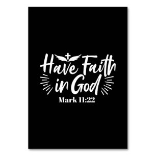 Religious Art: Have Faith in God Scripture Design Table Number