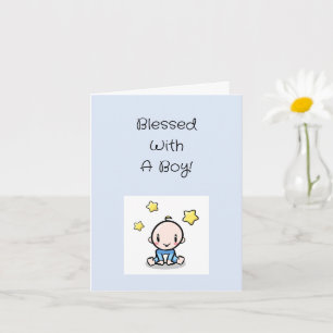 Religious Baby Boy Congratulations With Text, Card
