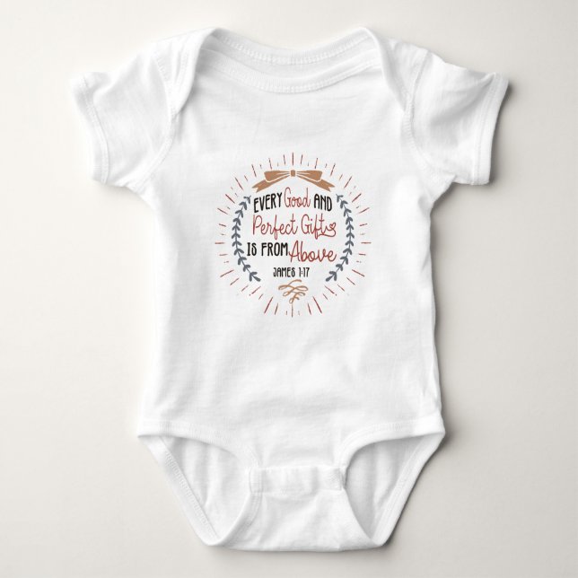 Religious Baby Shower Gifts | Bible Quote  Bodysuit (Front)