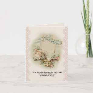 Religious Baby Shower Thank You Vintage Card