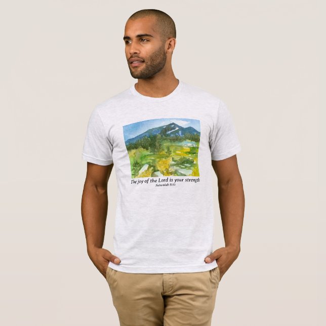 Religious Bible Scripture Nemehiah Mountains T-Shirt (Front Full)