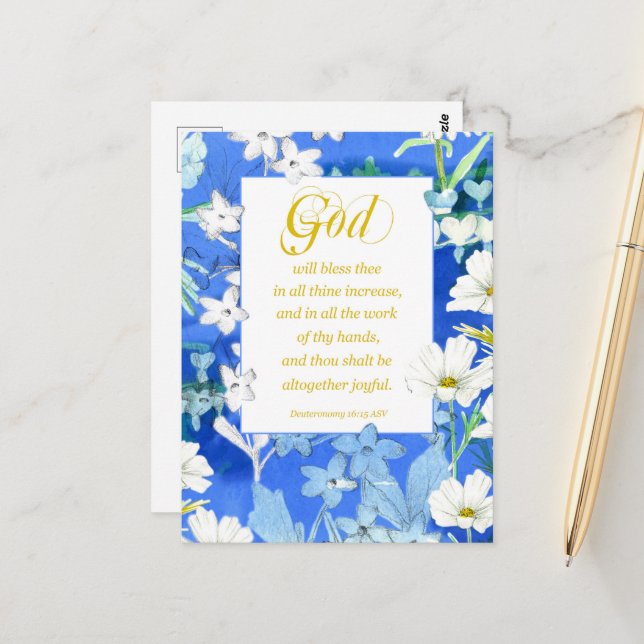 Religious Birthday Deuteronomy Bible Scripture Postcard (Front/Back In Situ)