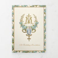 Religious Birthday Virgin Mary Blue Floral