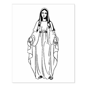 Religious Blessed Virgin Mary Catholic Rubber Stam Rubber Stamp