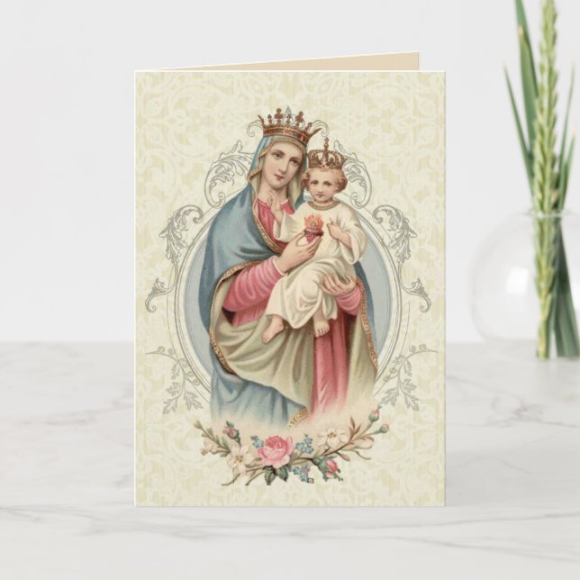 Religious Blessed Virgin Mary Jesus Card (Front)