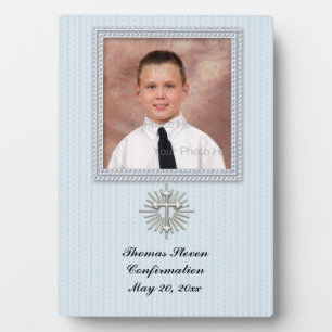 Religious Blue Striped Plaque