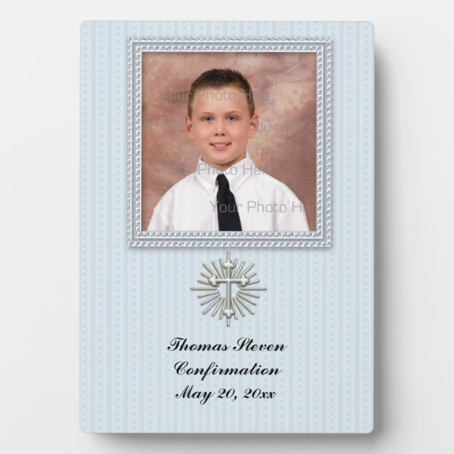 Religious Blue Striped Plaque (Front)