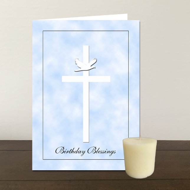 Religious Brithday Card  - Cross & Dove (Creator Uploaded)