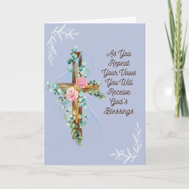 Religious Card for Bride and Groom on Wedding Day (Front)