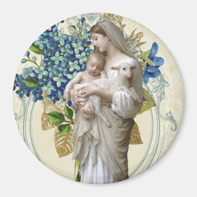 Religious Catholic Blessed Virgin Mary Jesus Magnet (Front)