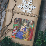 Religious Catholic Christian Christmas Nativity Square Sticker<br><div class="desc">Traditional Religious Catholic Christian Nativity Scene from a Renaissance Ancient Book of Hours from 1524. It represents the Blessed Virgin Mary, and the Infant Jesus Christ in the manger in Bethlehem as well as the Adoration of the Three Magi Kings (epiphany). Great religious christian christmas sticker for your holiday christmas...</div>