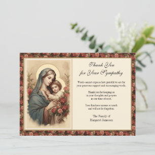 Religious Catholic Condolence Jesus Funeral Thank You Card