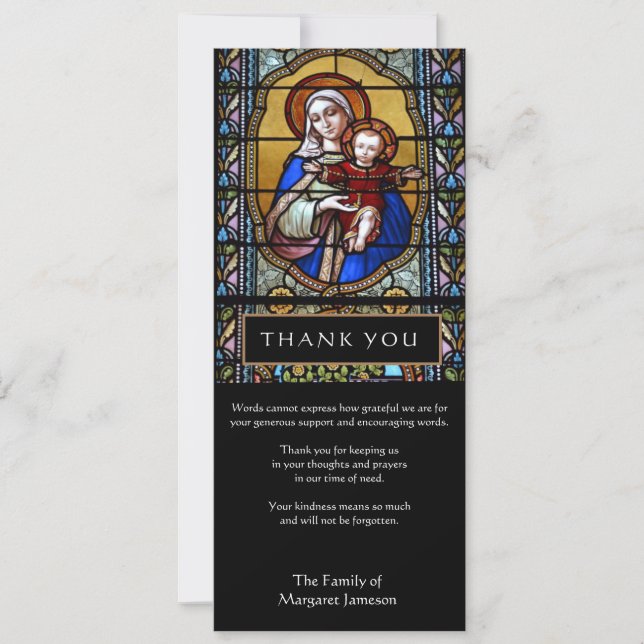 Religious Catholic Funeral Sympathy Thank You Card (Front)