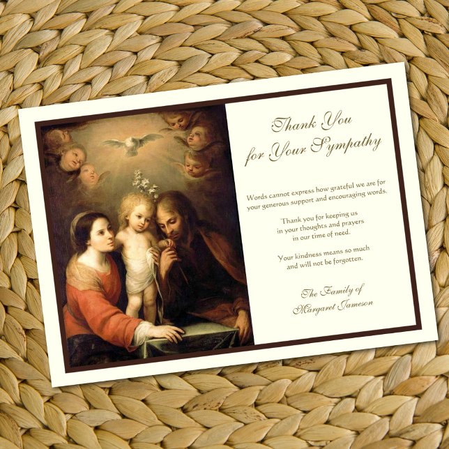 Religious Catholic Holy Family Condolence  Thank You Card (Creator Uploaded)