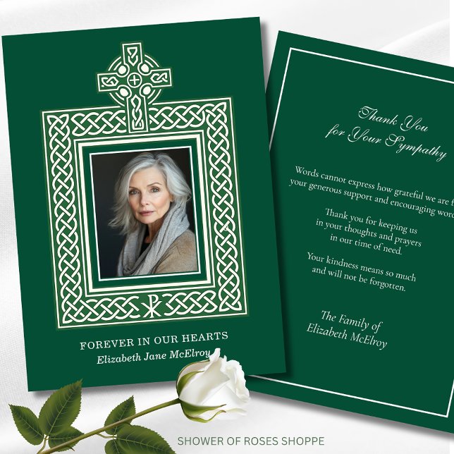 Religious Catholic Irish Celtic Cross Condolence Thank You Card (Creator Uploaded)