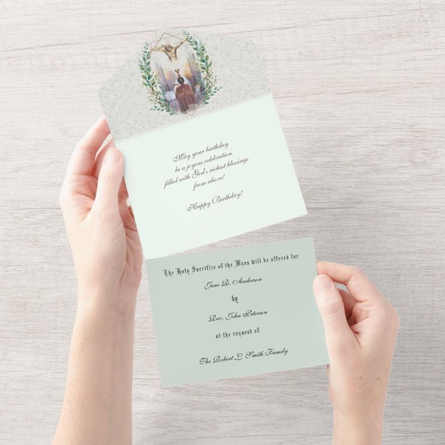 Religious Catholic Mass Offering Virgin Mary  All  In One Invitation (Tearaway)