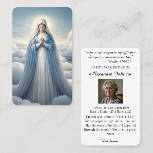 Religious Catholic Prayer Virgin Mary  Business Card (Front/Back)