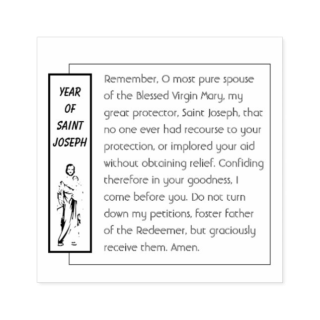 Religious Catholic Saint Joseph Child Jesus Prayer Rubber Stamp (Imprint)