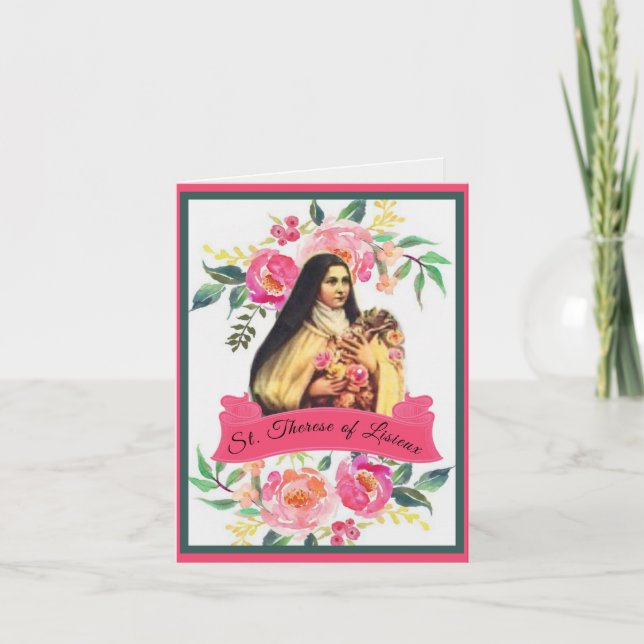 Religious Catholic St. Therese Prayer Novena Card (Front)