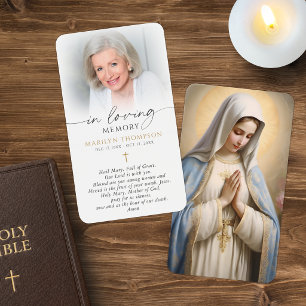 Religious Catholic Virgin Mary Cross Prayer Card