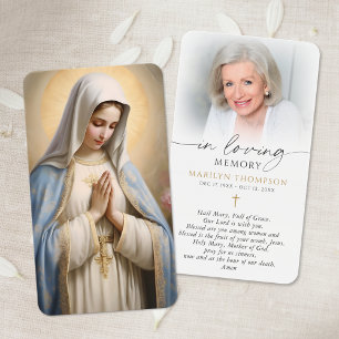 Religious Catholic Virgin Mary Cross Prayer Card