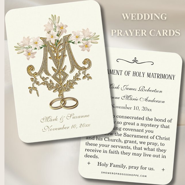 Religious Catholic Wedding Favour Holy Card (Creator Uploaded)