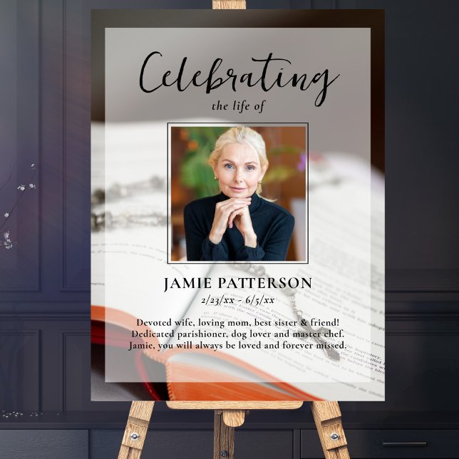 Religious Celebration of Life Custom Photo Funeral Poster (Creator Uploaded)