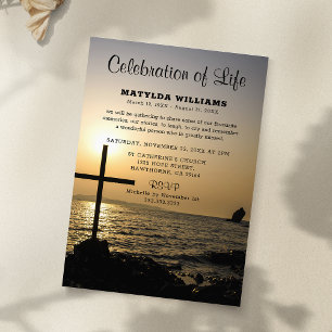 Religious Celebration of Life Sunset Memorial Invitation
