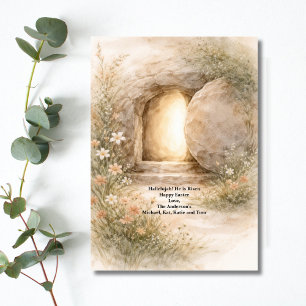 Religious Christian Catholic Jesus Tomb Easter Holiday Card