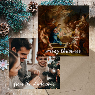 Religious Christian Catholic Photo Merry Christmas Holiday Card