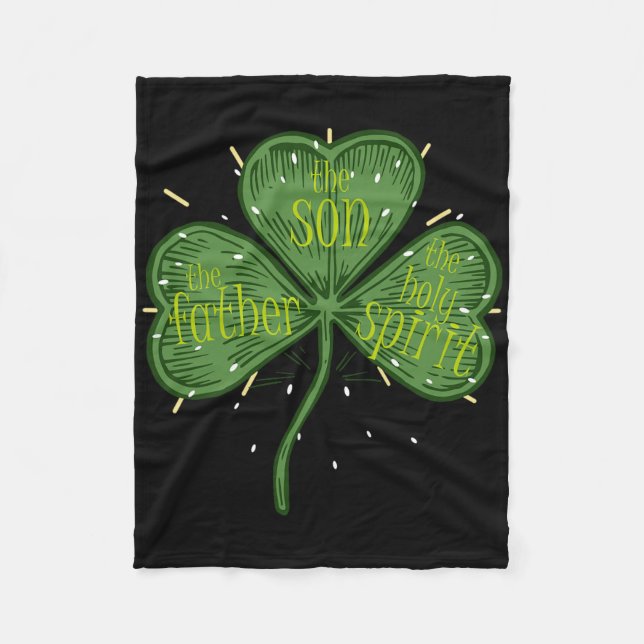 Religious Christian Catholic St Patricks Day Irish Fleece Blanket (Front)