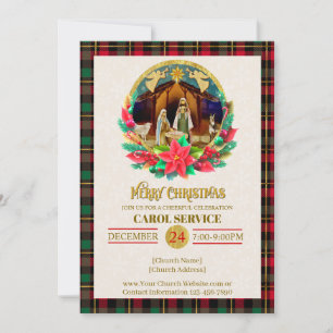 Religious Christian Church Christmas Carol Service Holiday Card