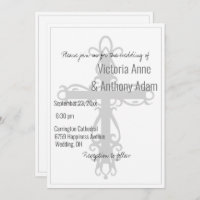 Religious Christian Cross Catholic Simple Wedding