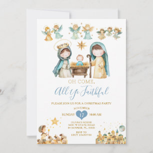 Religious Christian Nativity Christmas House Party Invitation