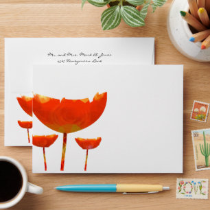 Religious Christian Red Poppy Wedding Envelopes
