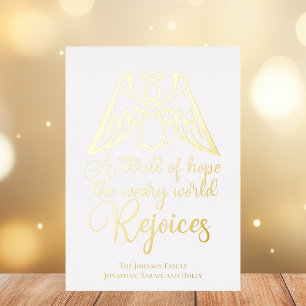 Religious Christmas Angel Rejoice Custom Gold