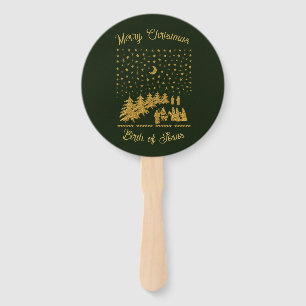 Religious Christmas, Birth of Jesus Hand Fan