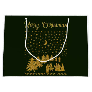 Religious Christmas, Birth of Jesus Large Gift Bag