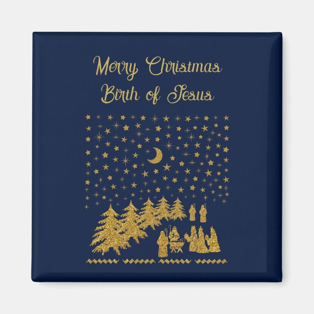 Religious Christmas, Birth of Jesus Magnet (Front)