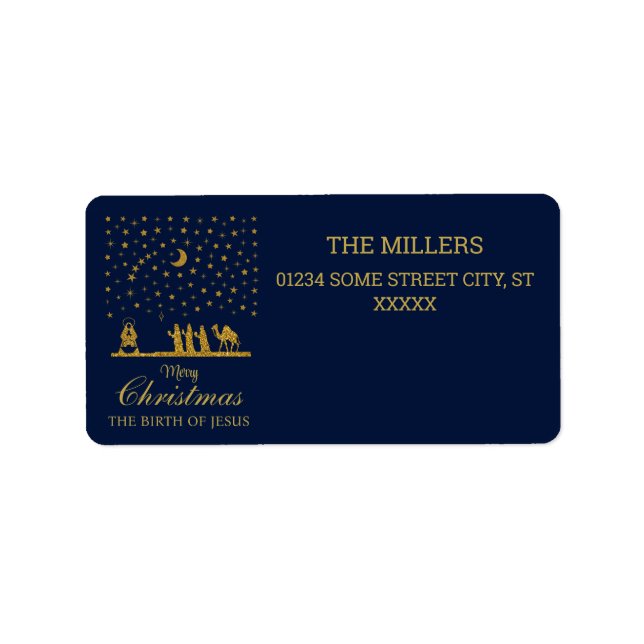 Religious Christmas, Birth of Jesus, Three King's Label (Front)