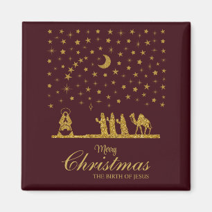 Religious Christmas, Birth of Jesus, Three King's Magnet