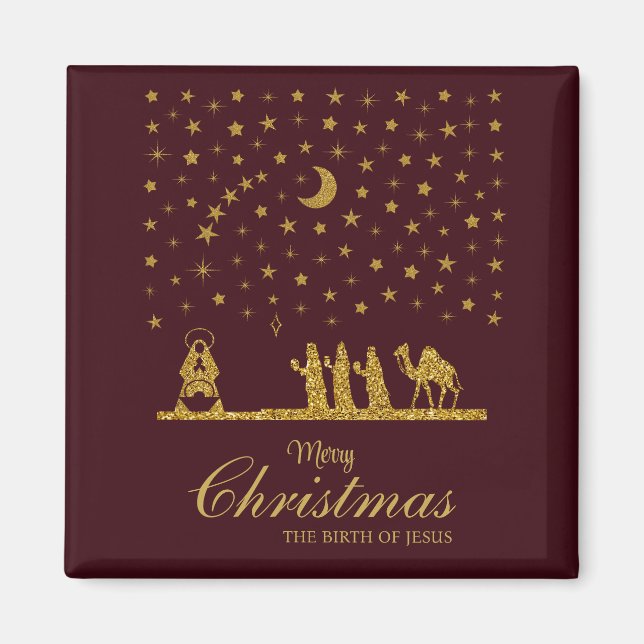 Religious Christmas, Birth of Jesus, Three King's Magnet (Front)