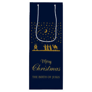 Religious Christmas, Birth of Jesus, Three King's Wine Gift Bag