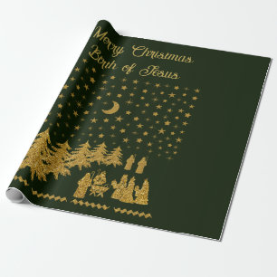 Religious Christmas, Birth of Jesus Wrapping Paper