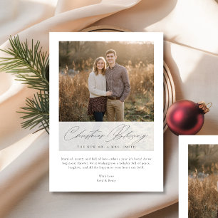 Religious Christmas Blessing Newlywed Photo Card