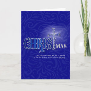 Religious Christmas Blessings Christian Cross Holiday Card